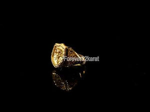 22k Ring Solid Gold ELEGANT Charm Classic Medieval Band "RESIZABLE" r2028mon