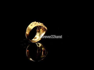 22k Rings Solid Gold Elegant Tiger Design Mens Ring Size R2030 mon