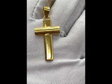 22k Pendant Solid Gold Simple Christian Cross Half Round Finished Design P943