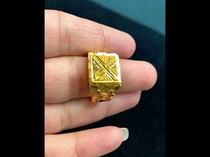 22K Solid Gold Diamond Cut Ring R6047 TR