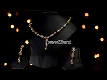 22k Beautiful Solid Gold Classic Two Tone Beads Necklace Set For Ladies LS271