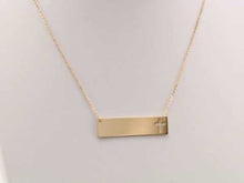 14K Yellow Pierced Cross Engravable Bar 16-18" Necklace 86531N