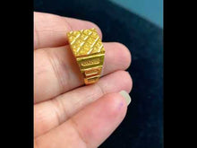 22K Solid Gold Diamond Cut Geometrical Ring R6049 TR