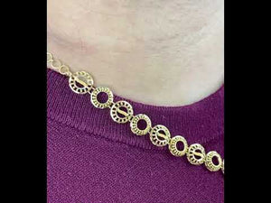 22k Necklace Set Beautiful Solid Gold Ladies Filigree Floral Design LS1052
