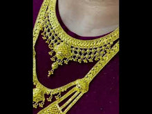 22k Bridal Set Beautiful Solid Gold Ladies Traditional Long Set Design LS1025