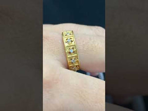 22k Ring Solid Gold ELEGANT Infinity Cross Men Band r2944
