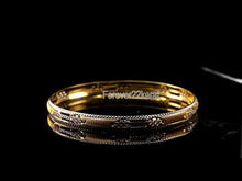 22k Bangle Solid Gold Simple Charm Two Tone Design Size 2-5/8 inch B1226