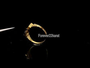 22k Ring Solid Gold ELEGANT Charm Men  Cross Band SIZE 10 "RESIZABLE" r2337