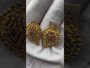 22k Earrings Solid Gold Ladies Jewelry Elegant Filigree Angel Wings Design E6605