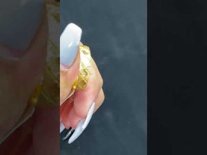 22k Ring Solid Gold ELEGANT Simple Diamond Pattern Men Band r2590