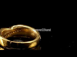 22k Ring Solid Gold ELEGANT Charm Men Cross Band SIZE 9-3/4 "RESIZABLE" r2186