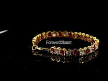 22k Bracelet Solid Gold Simple Classic Two color Stone Design b4110