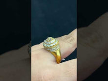 22k Ring Solid Gold ELEGANT Unique Stone Encrusted Men Band r2187