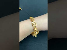 21k Solid Gold Elegant Ladies Floral Bracelet b742