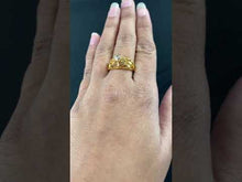 22K Solid Gold Ring With Geometrical Style R5600