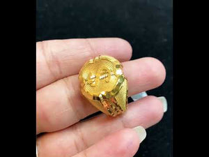 22K Solid Gold Dollar Ring R6050 TR