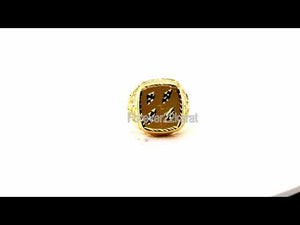 22k Ring Solid Gold Elegant Square Mens Diamond Cut Ring Size R2064 mon