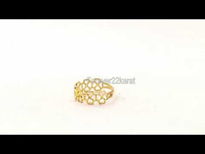 22k RIng Solid Gold Elegant Charm Clover Design Ladies Ring Size R2070 mon
