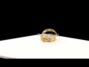 22k RIng Solid Gold Elegant Diamond Cut Geometric Design Ladies Ring R2077 mon
