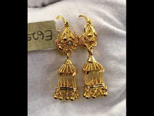 22k Earring Solid Gold ELEGANT Filigree Jhumki Earrings Design E6259