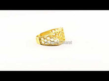 22k Ring Solid Gold ELEGANT Charm Honeycomb Band SIZE 8 "RESIZABLE" r2317
