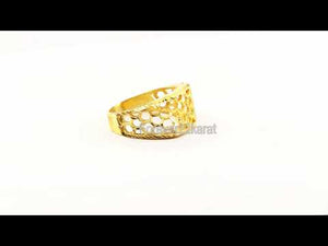 22k Ring Solid Gold ELEGANT Charm Honeycomb Band SIZE 8 "RESIZABLE" r2317