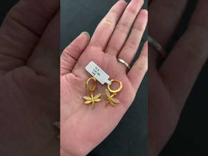 21K Solid Gold Butterfly Earrings E9120