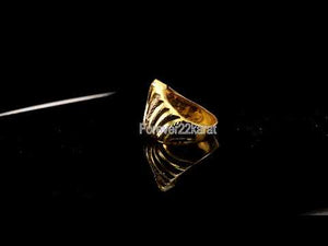 22k Ring Solid Gold ELEGANT Unique Diamond Cutting Design Ladies Band r2179