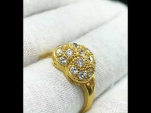 22k Ring Solid Gold Ring Ladies Jewelry Modern Heart Shape With Stone R46