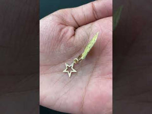 18k Solid Gold Star Pendant P3974