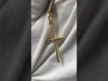 22k Pendant Solid Gold Elegant Simple Cross High Polished Glossy Design P444