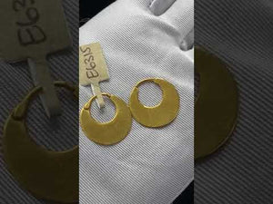 22k Earrings Solid Gold Men Jewelry Simple Nattiyan Plain Design E6315