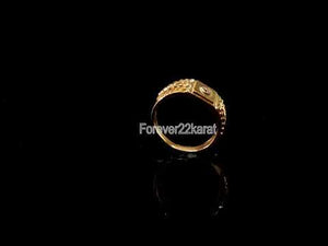 22k Ring Solid Gold Elegant Mens Diamond Cuts Cubic Stone Ring Size R2049 mon