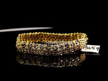 22k Bracelet Solid Gold Elegant Two Tone Cocoon Design with Diamond Cut b659