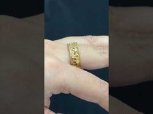 22k Ring Solid Gold ELEGANT Filigree Floral Ladies Band r2547