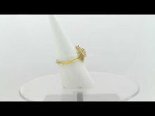 22k Ring Solid Gold Ladies Ring Floral Design With Onyx Stones R1763