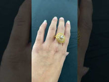 22K Solid Gold Elegant Traditional Ring with Zircon R5457