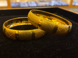 21K Gold Bangles Pair - Royal Dubai Jewellers